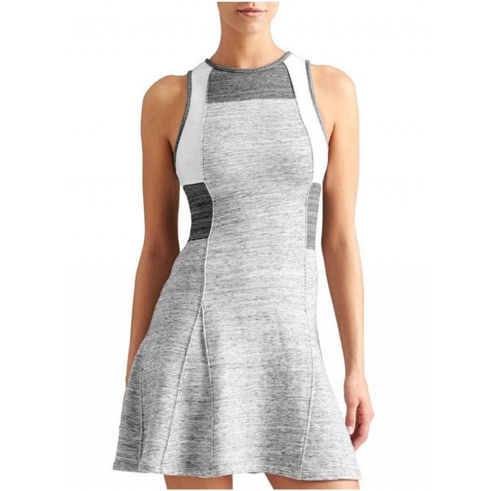 Athleta x Derek Lam 10C Grey Color-block Sleeveless Downtown Dress
